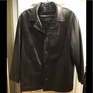 Black Guess leather jacket, size XL